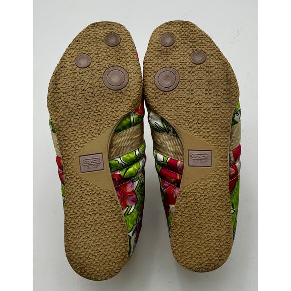 Coach Kirby Floral Print Sneakers Womens Sz 7M Y2K Leatherware Bold Color Pop - Picture 4 of 8